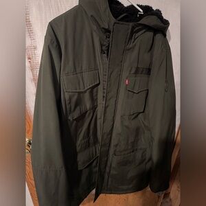 Levi's Men's Olive Hooded Field Jacket